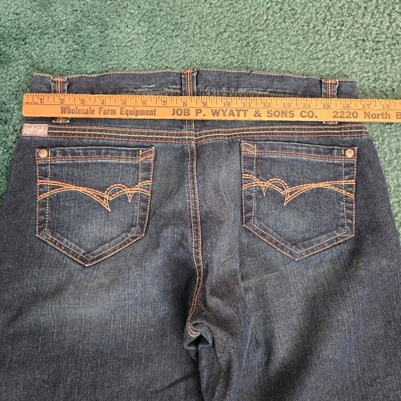 Cruel Girl Women's Jeans Sz 9 Rocky Mountain Clothing Wide Leg Pockets Stitching - Picture 8 of 11